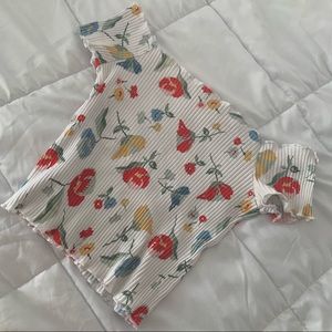 Floral off shoulder crop top